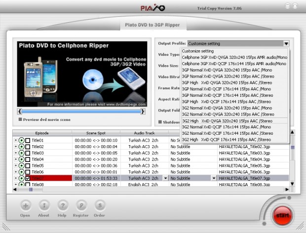 Plato DVD to 3GP Converter 7.86