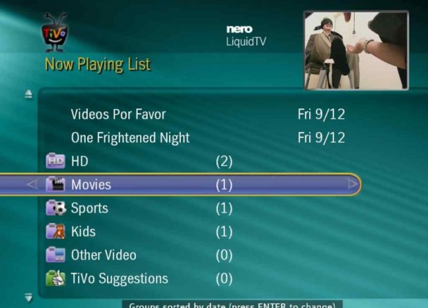 Nero dan PC için Tivo programı LiquidTV