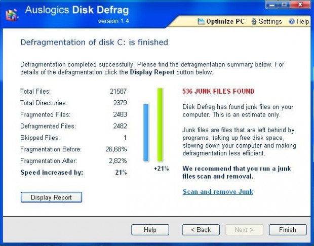 auslogics disk defrag