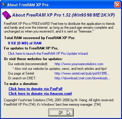 FreeRAM XP Pro 1.52