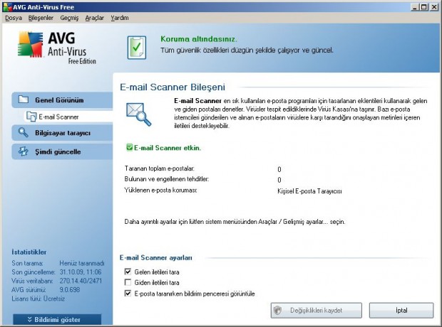 AVG Anti-Virus Free 9 incelemesi