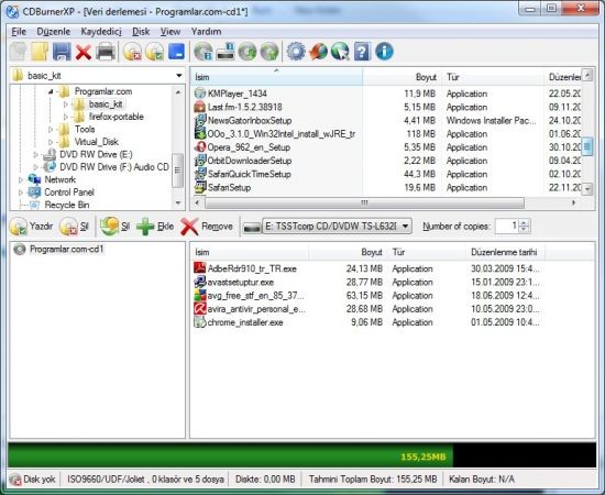 Ücretsiz CD/DVD Yakmak için En İyi Programlar