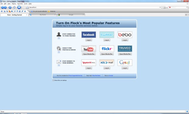Flock açılış sayfası