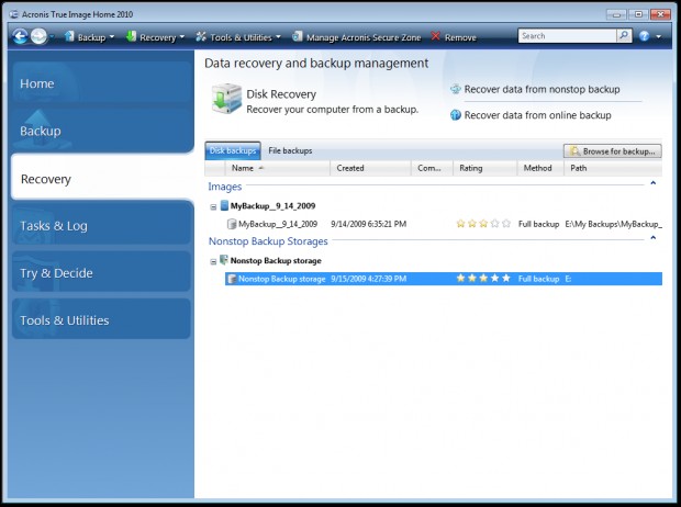 Acronis True Image Home 2010