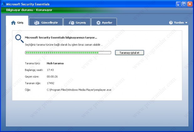 Microsoft Security Essentials Türkçe