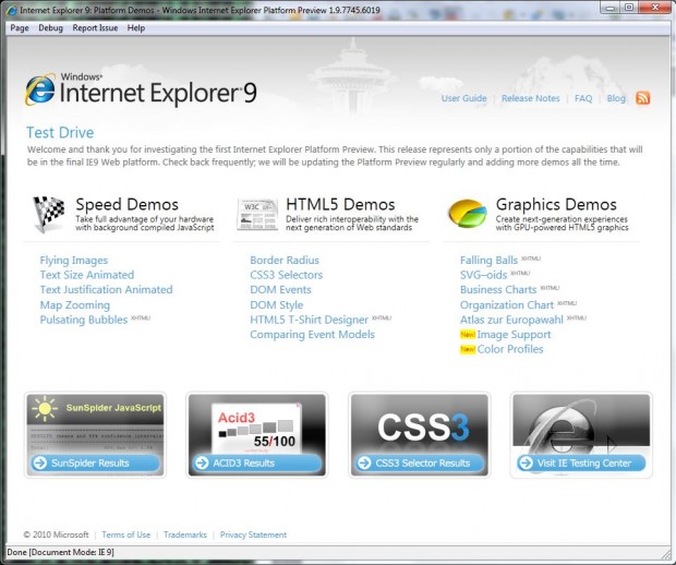 Internet Explorer 9  un Ayak Sesleri