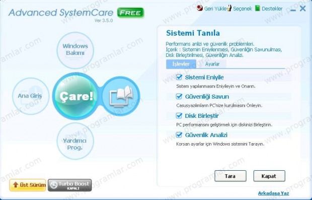 Adcanced SystemCare Free ile Bilgisayarını Hızlandırma