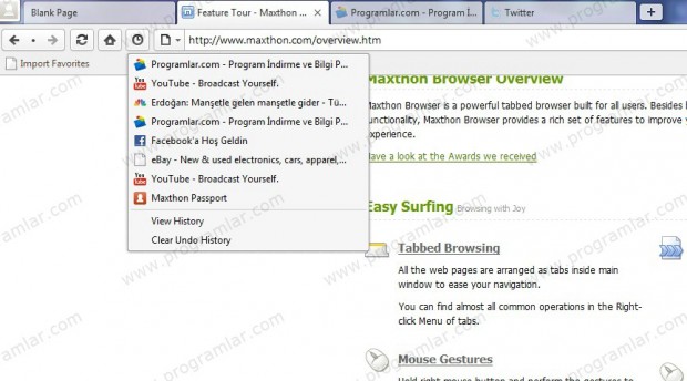 Alternatif bir web tarayıcı Maxthon