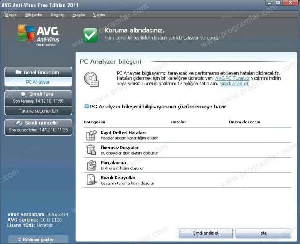 AVG Antivirus 2011 Free incelemesi