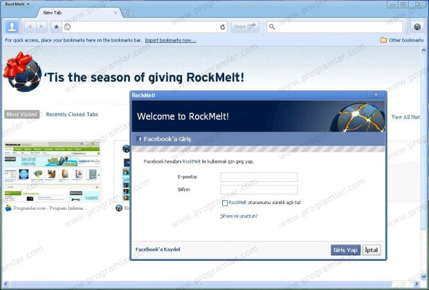 Facebook  a adanmış bir internet tarayıcı: Rockmelt