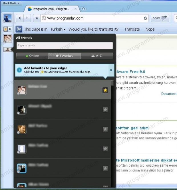 Facebook  a adanmış bir internet tarayıcı: Rockmelt