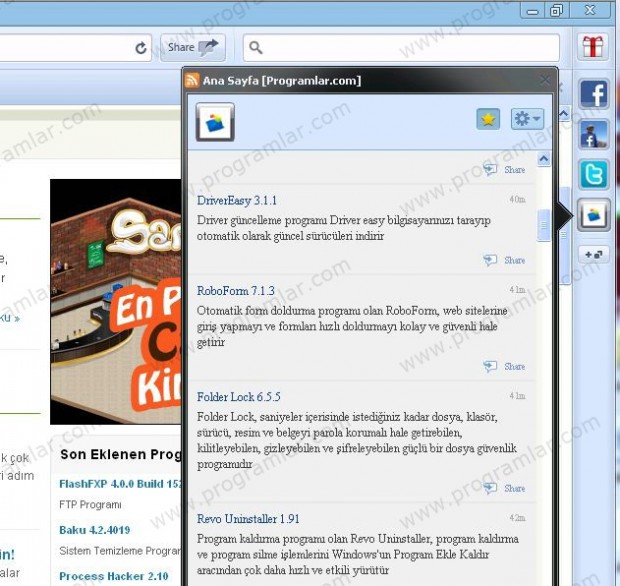 Facebook  a adanmış bir internet tarayıcı: Rockmelt