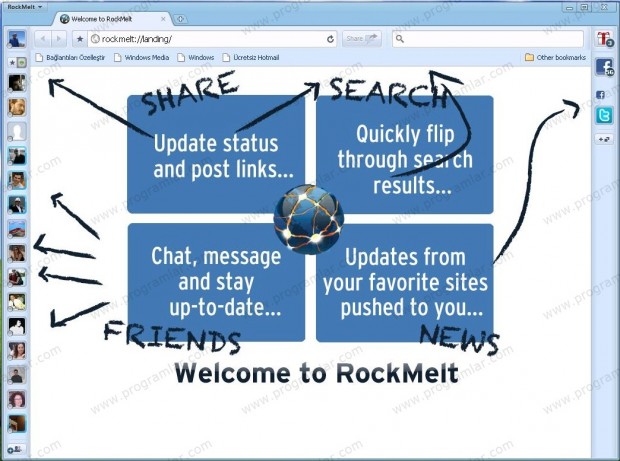 Facebook  a adanmış bir internet tarayıcı: Rockmelt