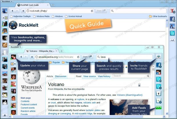 Facebook  a adanmış bir internet tarayıcı: Rockmelt