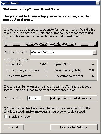 utorrent bağlantı ayarları