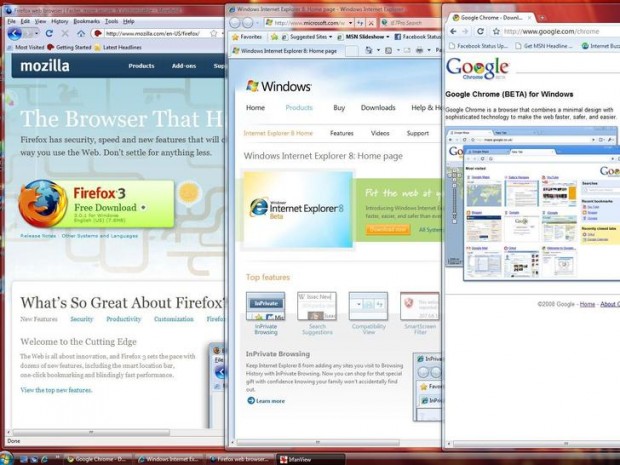 Chrome vs Mozilla vs IE8
