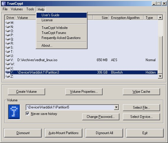 TrueCrypt ekran