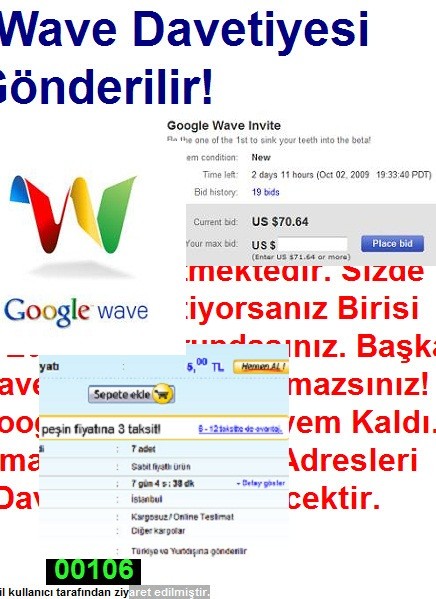 Para ile Satılan Google Wave Davetiyeleri