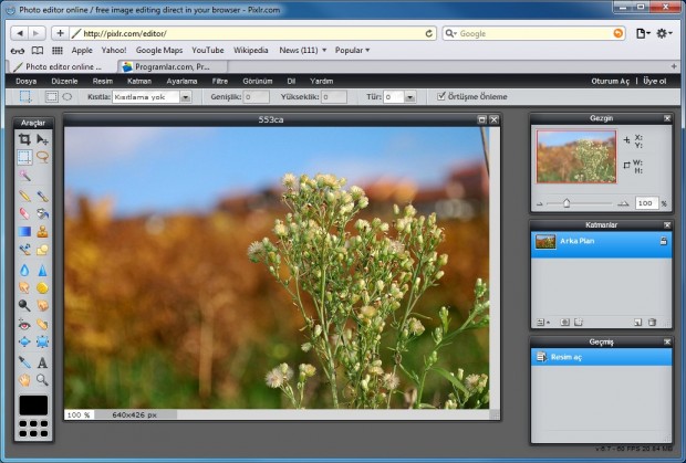 Photoshop a Alternatif En iyi 10 Program - Pixlr Ekrani