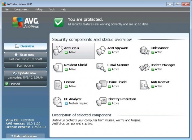 2010\\\ un En İyi 10 Antivirüs programları