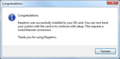 Raspbmc Kurulumu  02