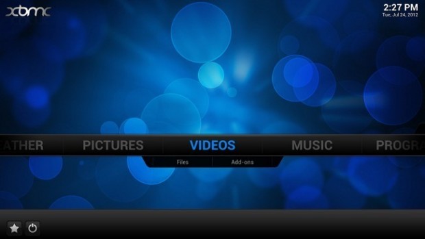 Raspbmc XBMC Ekrani