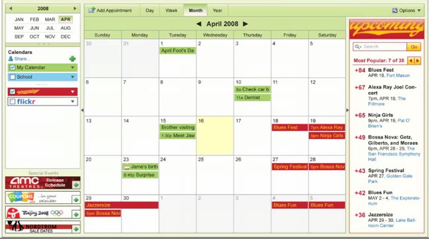 Yahoo Calendar