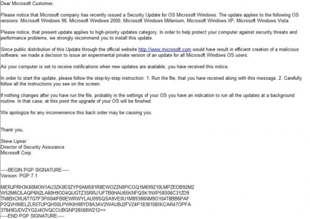 Sahte Microsoft e-postası