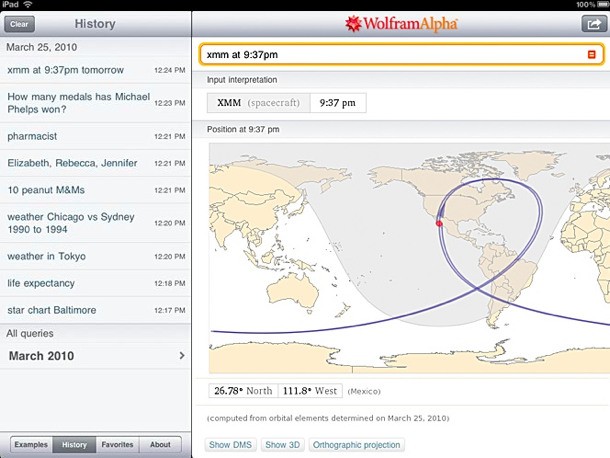Wolfram Alpha iPad  e hazır