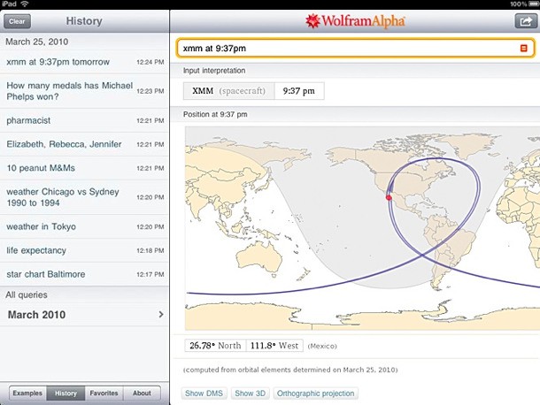 Wolfram Alpha iPad  e hazır