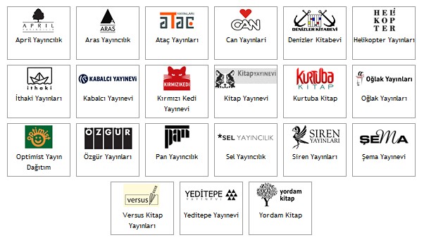 Idefix ile anlaşmalı yayınevleri