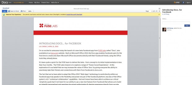 Microsoft Office Facebook\ a geliyor