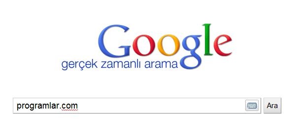 Google  dan gerçek zamanlı arama