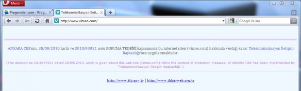 Vimeo\ ya giriş yasak mı?