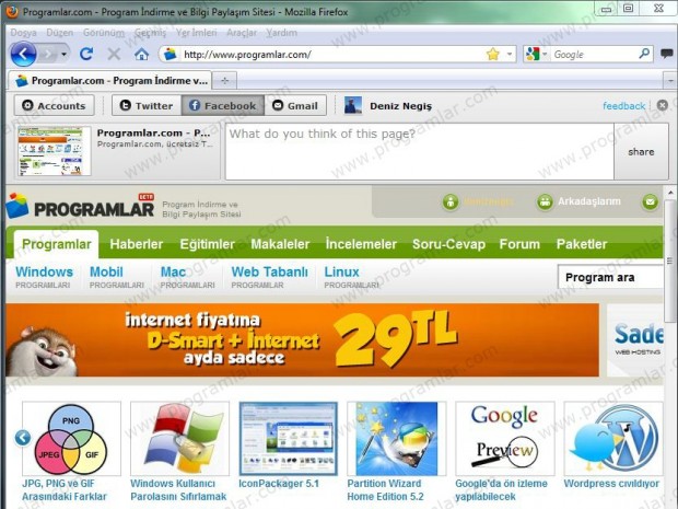 Mozilla  dan yeni paylaşım yolu