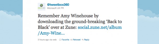 Microsoft  tan Amy Winehouse mesajı için özür