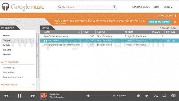 Google Music açıldı!