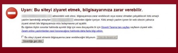 Google hergün binlerce zararlı web sitesi buluyor