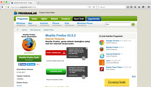 Mozilla Firefox Ekran Goruntusu - Mac OS X